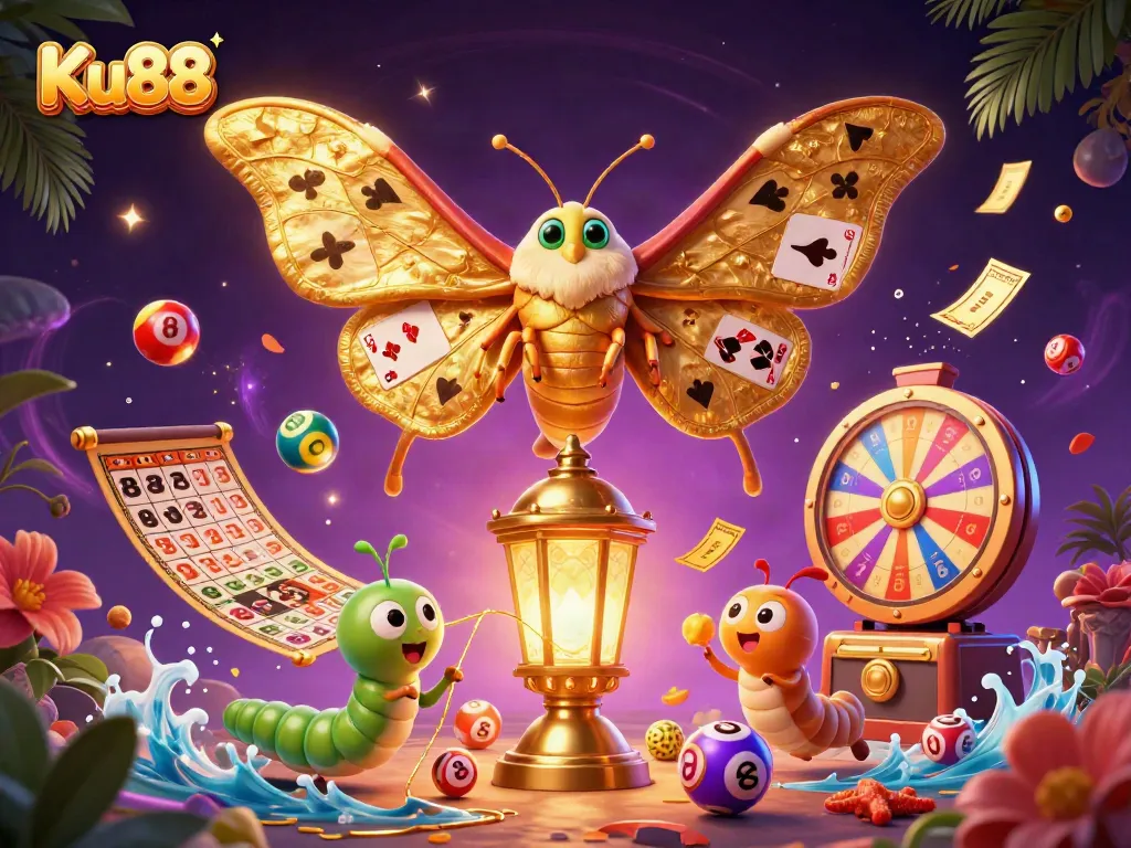 Players enjoy thrilling games at Ku88 with colorful lottery balls, vibrant prizes, and unique casino elements.