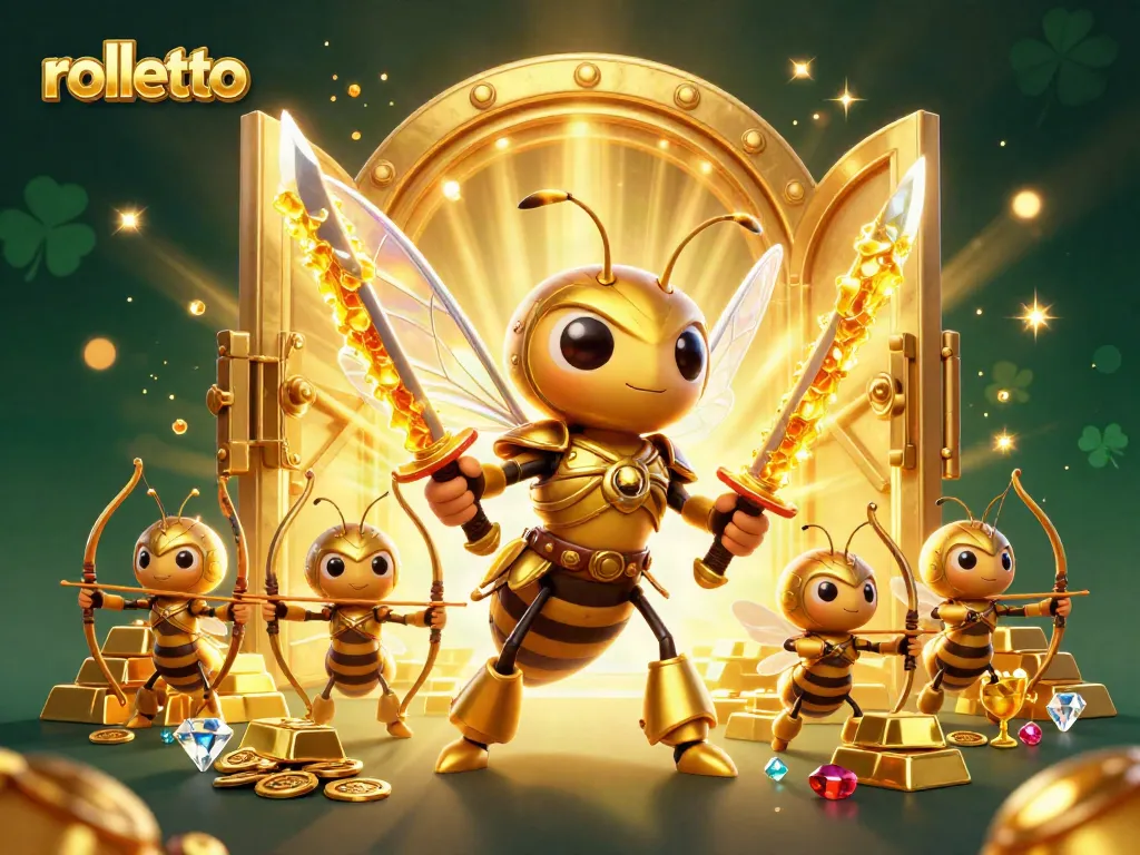 Experience rolletto's immersive gaming with vibrant 3D characters and treasure elements in action.
