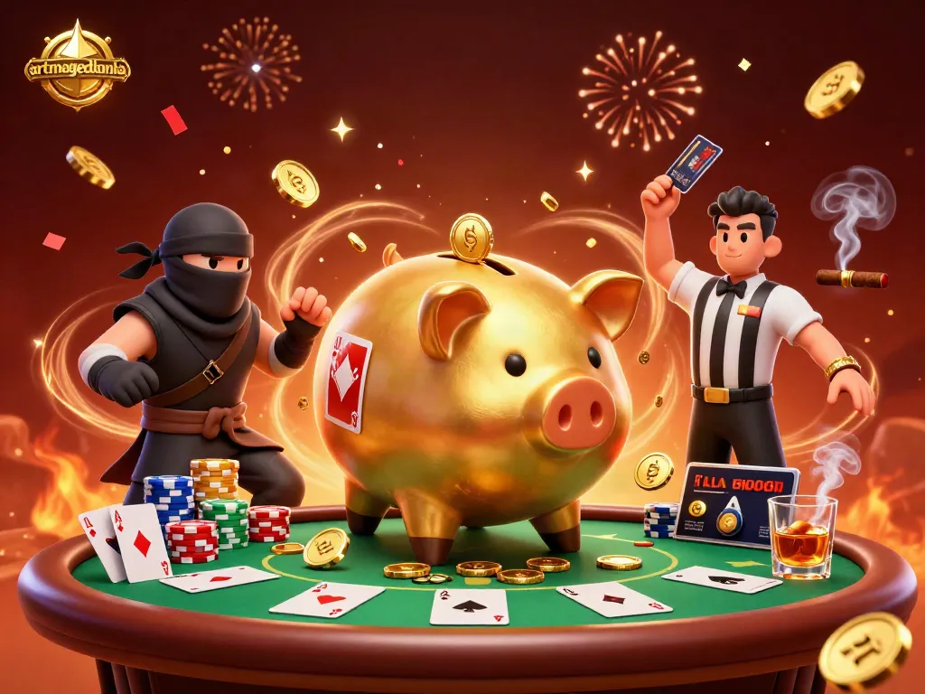artmageddonla showcases an exciting 3D casino scene with lively characters and poker elements.