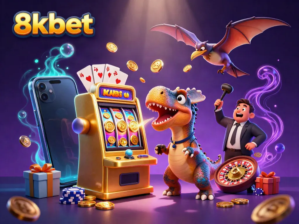 Experience 8xbet excitement as a pachycephalosaurus wins jackpot coins from a golden slot machine