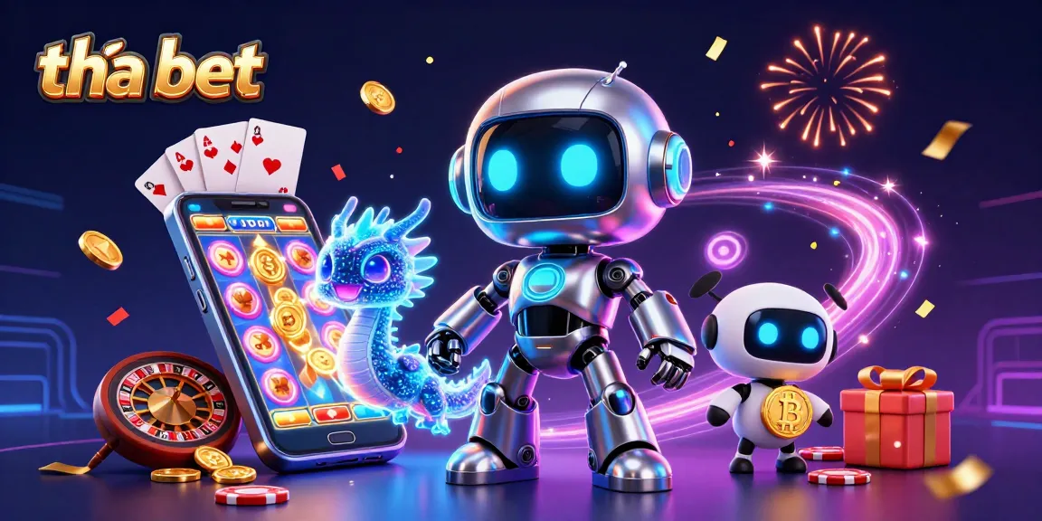 Spin and win big with tha bet in this vibrant illustrated casino scene filled with gaming excitement.