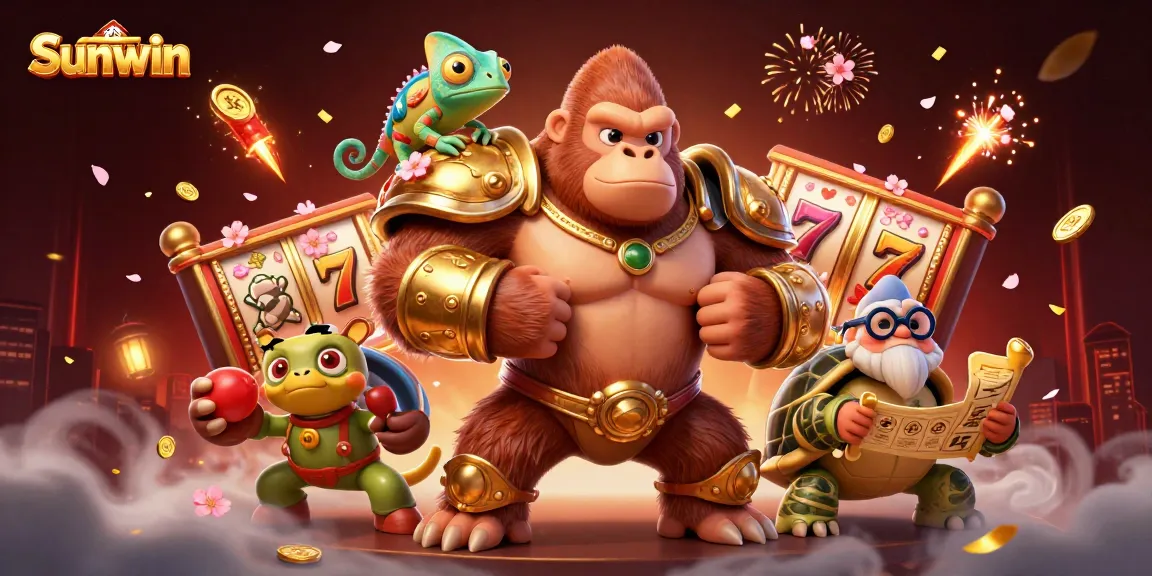 Engage with Sunwin's exciting slot games featuring a powerful gorilla king and magical elements.