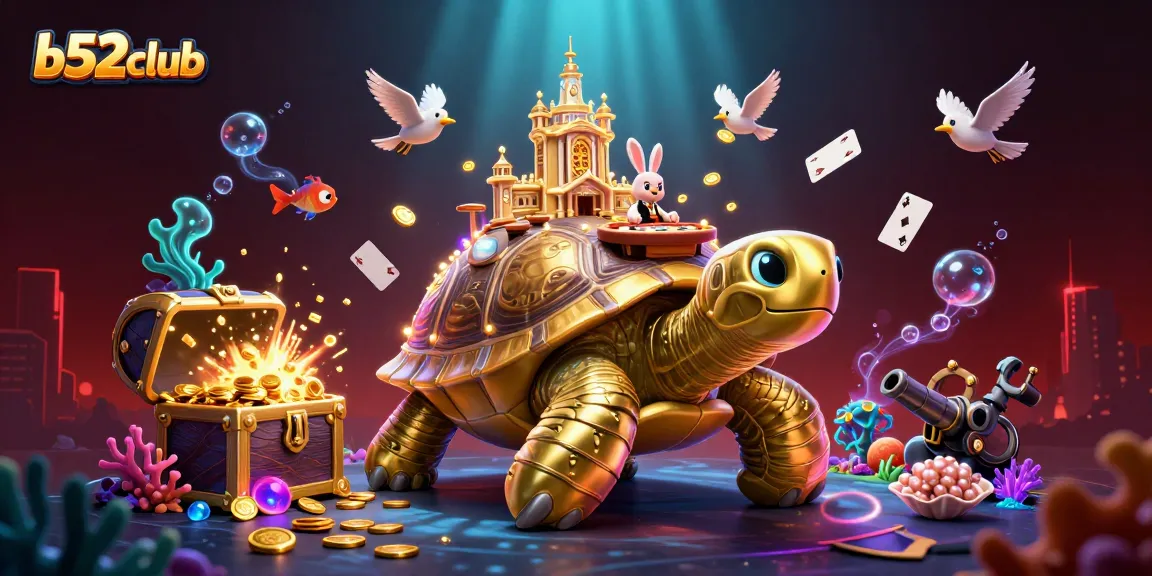Experience exciting wins at b52club with vibrant casino-themed underwater illustration.