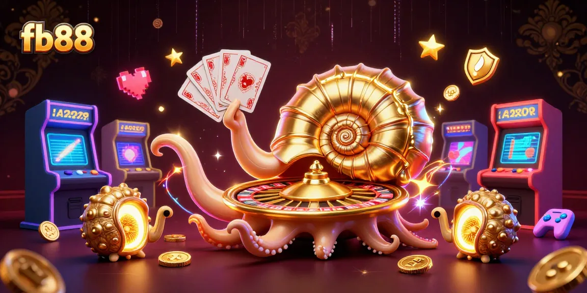 Engage with fb88's exciting casino adventure featuring an ancient giant nautilus and glowing ammonites.