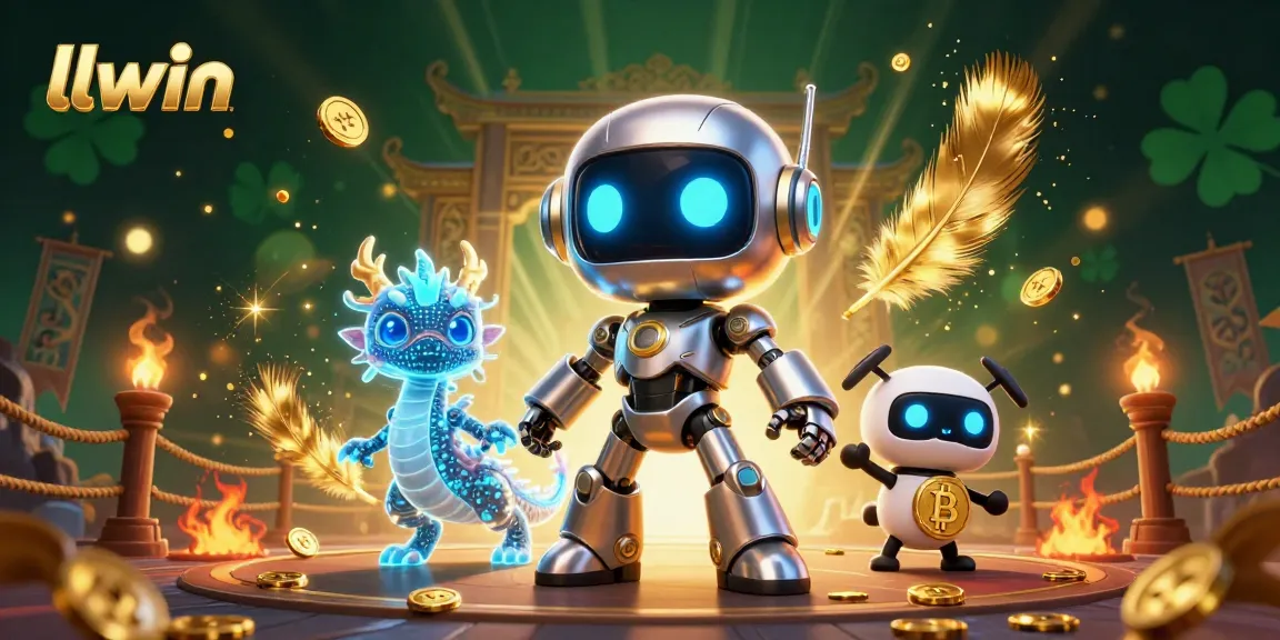 Engage in thrilling gameplay with llwin, showcasing an exciting casino atmosphere featuring a cyberpunk robot and bitcoin