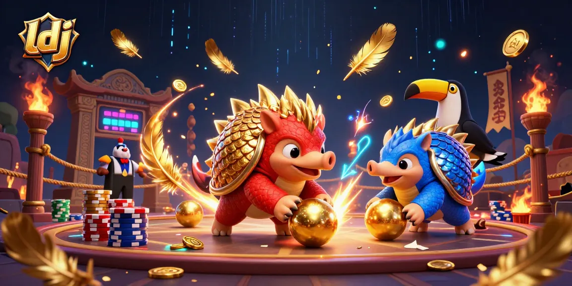 Engage in thrilling gameplay with ldj and vibrant pangolins in a dynamic casino battle.
