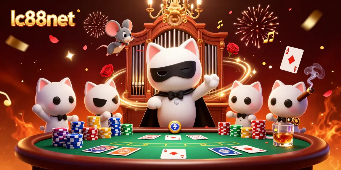 Experience thrilling gaming action at lc88net with a vibrant casino illustration depicting exciting gameplay.
