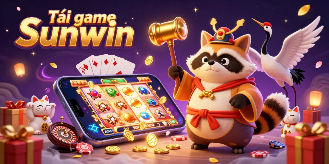 Tải game Sunwin and dive into an exciting world of 3D casino illustrations featuring festive characters and vibrant gaming elements.