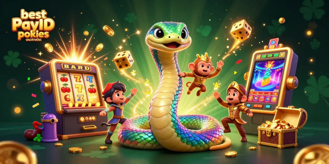 Experience excitement with the best PayID pokies Australia in a vibrant 3D casino illustration.