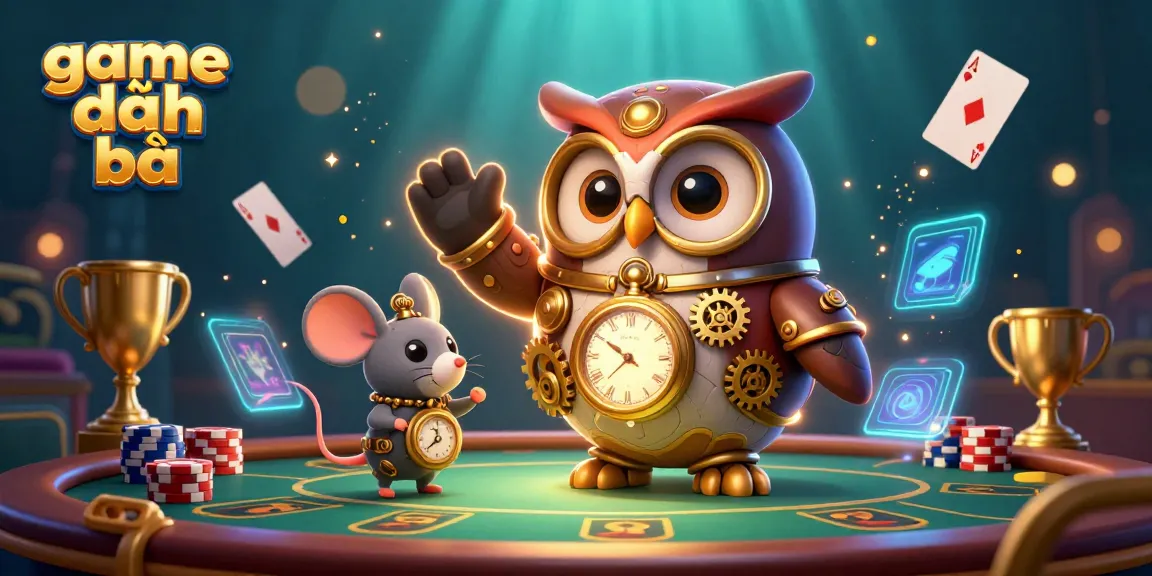 Engage in thrilling game đánh bài with vibrant casino elements and animated characters.