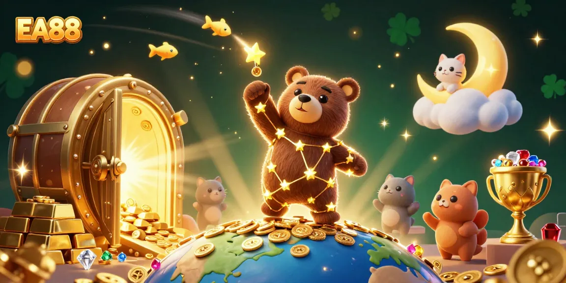 Experience the thrill of EA88 gaming with captivating casino elements in a starry night scene.