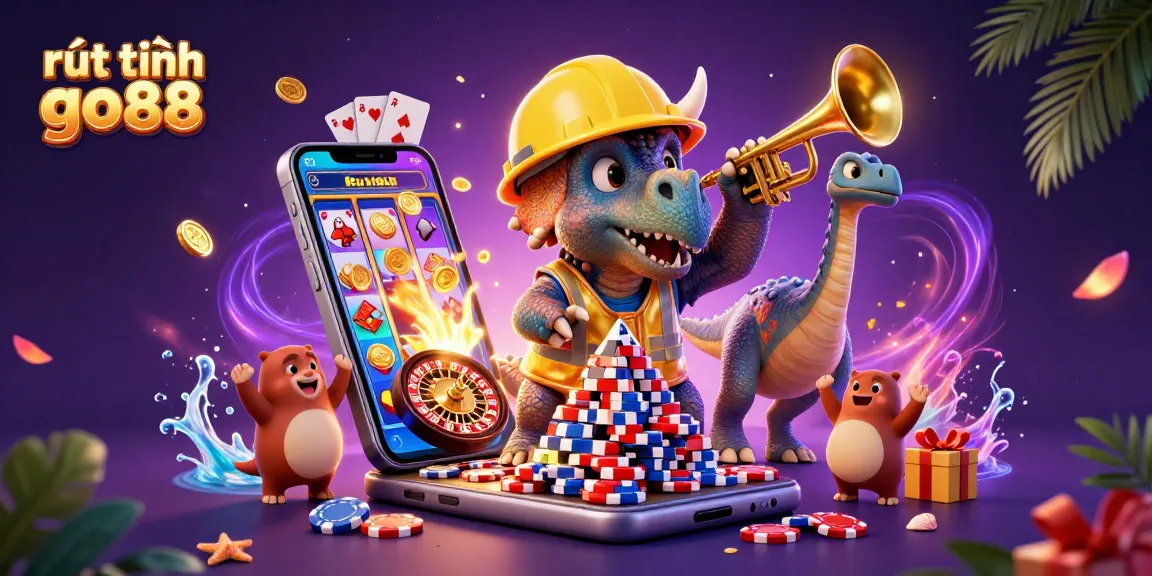 Experience the vibrant excitement of rút tiền go88 with dynamic casino elements and engaging characters celebrating wins!