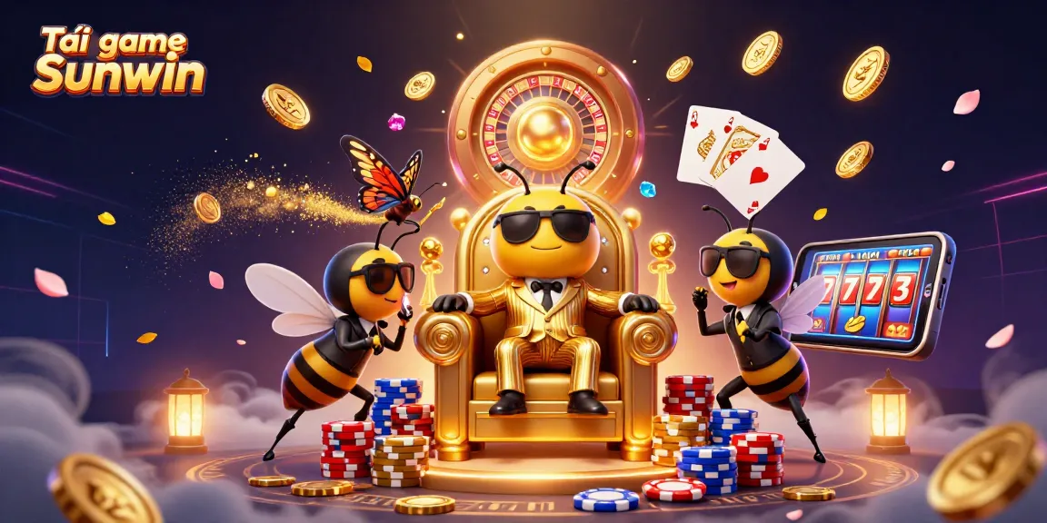 Tải game Sunwin: Engage with exhilarating slots and casino action amidst cascading coins and vibrant game elements.