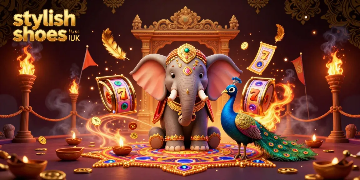 Engage in thrilling online gaming with stylish shoes UK amidst vibrant casino elements.