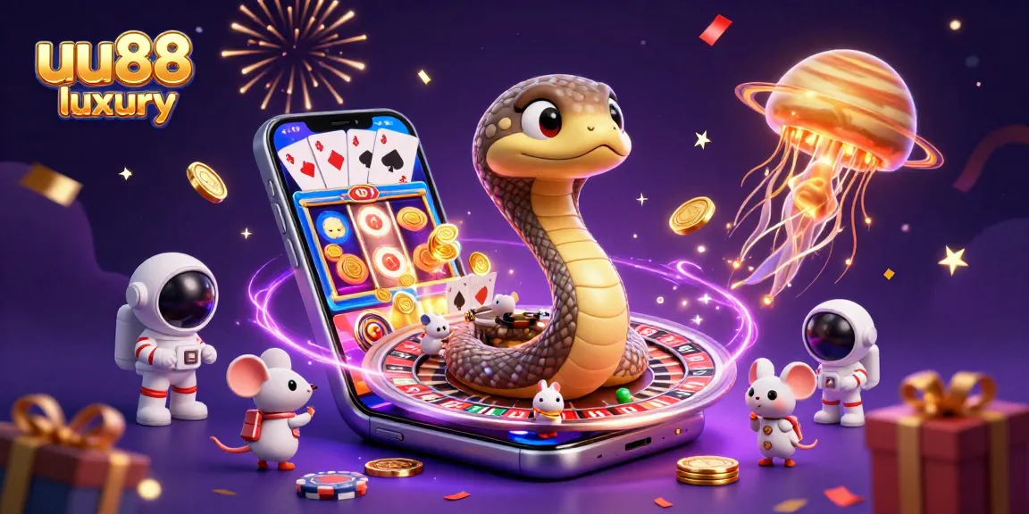 Experience thrilling bets at uu88 luxury, where 3D characters engage in cosmic casino games.