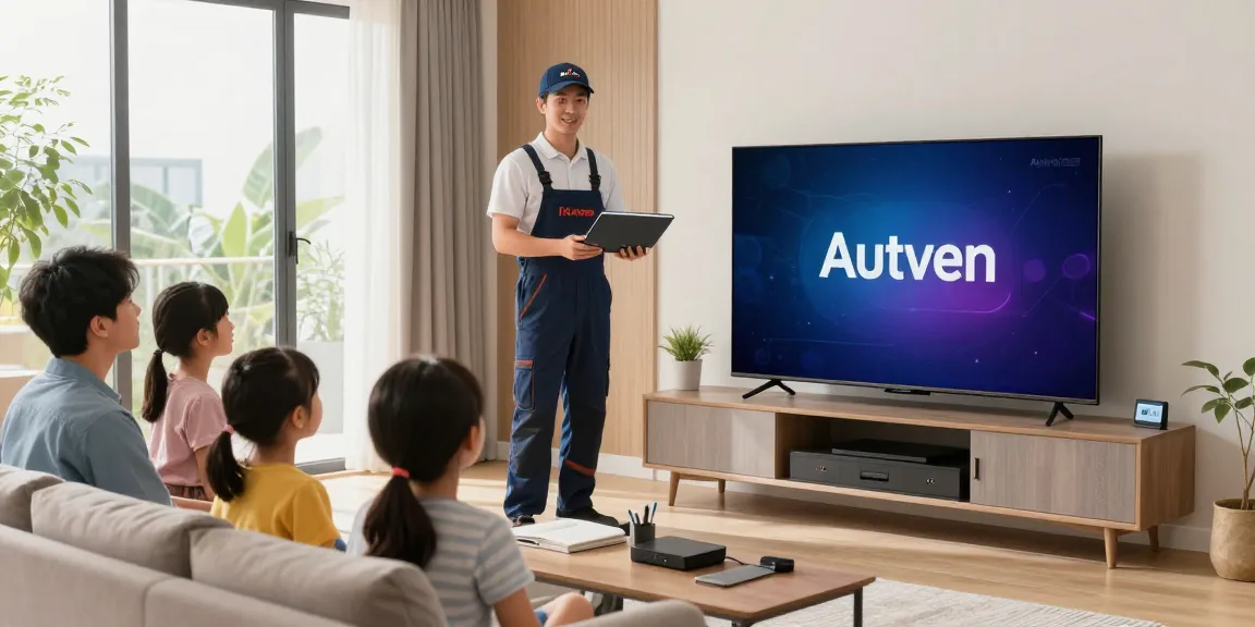 IPTV subscription from trusted provider Autven, professional contractor setting up reliable local service.