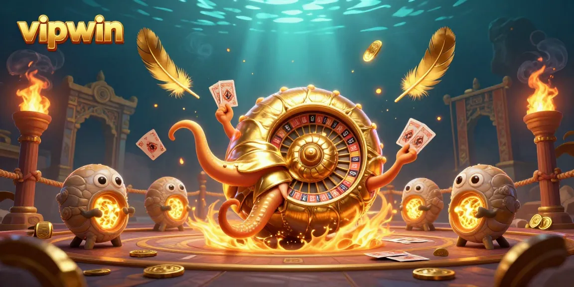 Experience thrilling gameplay at vipwin with a dynamic scene of ancient gaming elements and vibrant casino atmosphere.