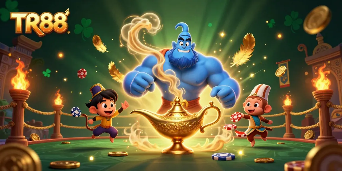 Experience thrilling gaming action with TR88 as the genie, monkey, and magic carpet bring casino excitement to life.