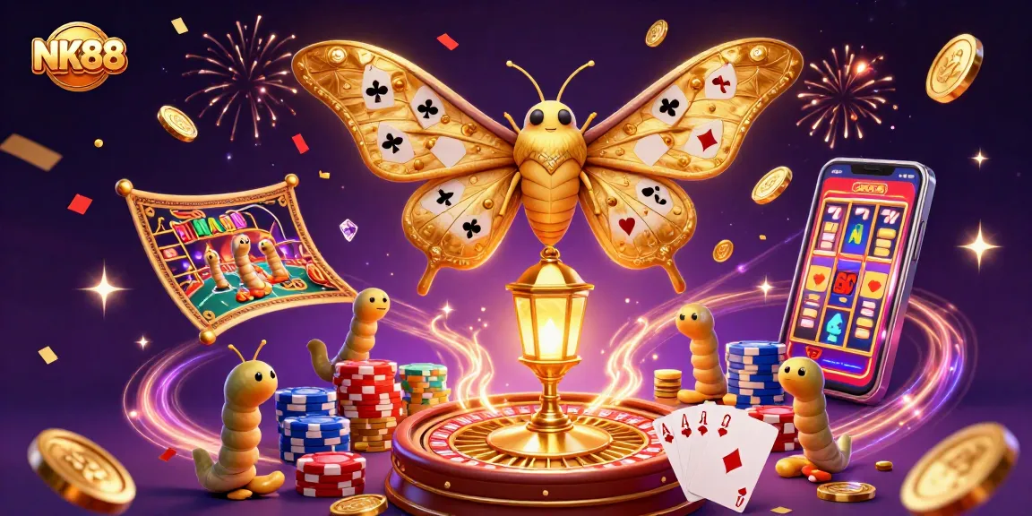 Win big at NK88 with thrilling casino action and golden treasures in an enchanting scene.