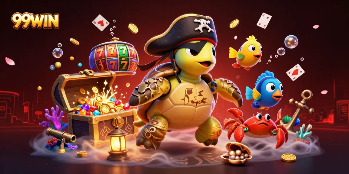 Experience the thrill of 99WIN with a vibrant underwater casino scene featuring exotic characters.