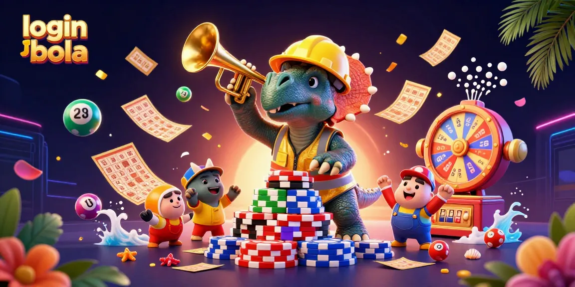 Engage with login judi bola in this vibrant 3D illustration showcasing a thrilling casino scene.
