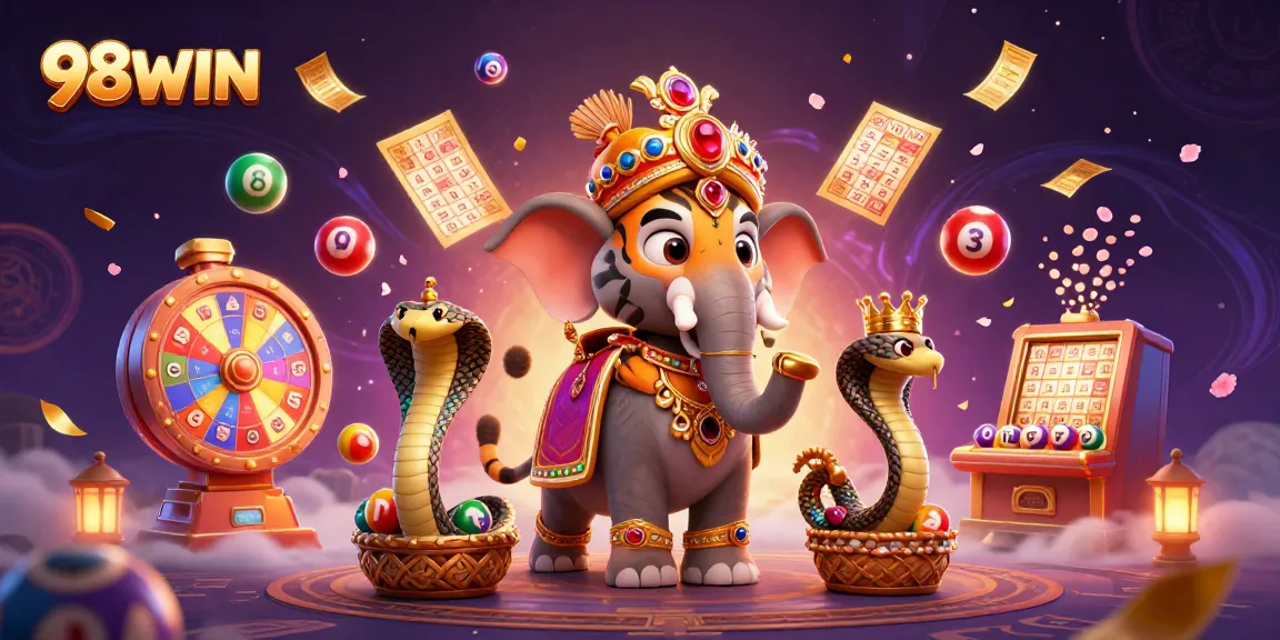 Engage with 98WIN's vibrant online gaming experience featuring a colorful illustrated scene