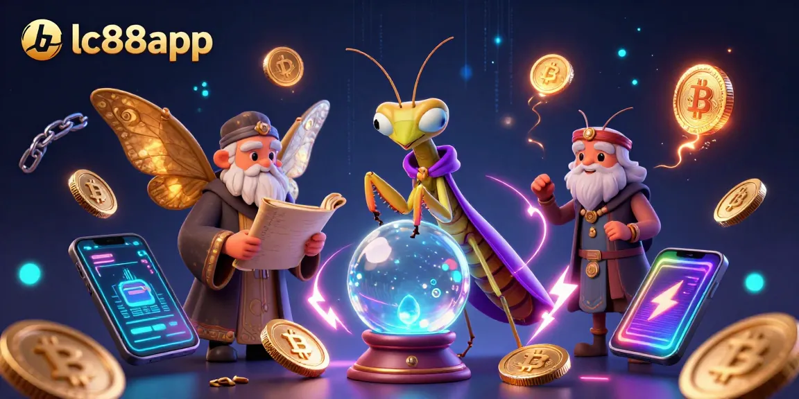 Experience thrilling gameplay with the lc88app at a fantastical casino scene filled with coins and digital elements.
