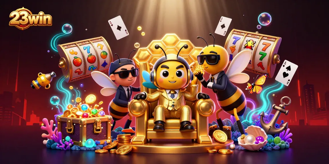 Engage with exciting games at 23win featuring vibrant slot machines and characters in action.