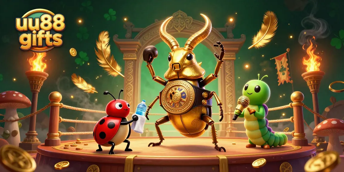 Experience thrilling gameplay and vibrant action at uu88 gifts with a captivating 3D illustration of a boxing beetle.