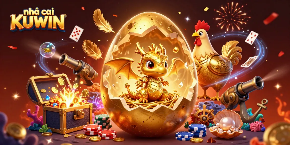 Engage with the vibrant world of nhà cái KUWIN, showcasing a golden dragon amid poker chips.