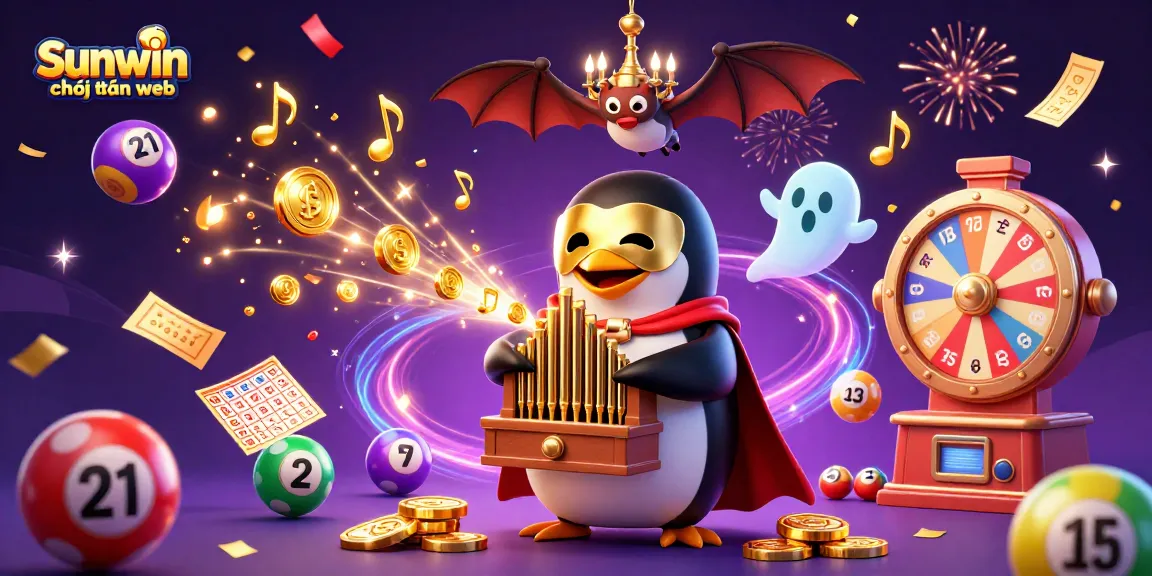 Engage in joy with Sunwin chơi trên web in a vibrant casino-themed illustration, showcasing exciting gambling elements.