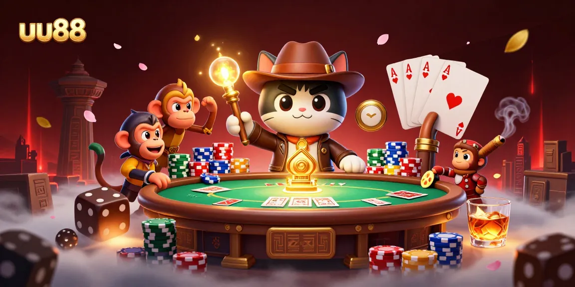 Experience excitement at uu88 as a cat explorer discovers treasures in a dynamic casino theme.