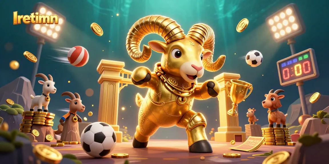 Bet on Iretimn as a golden ram charges through a vibrant 3D sports betting scene.